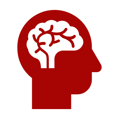 Brain inside head icon